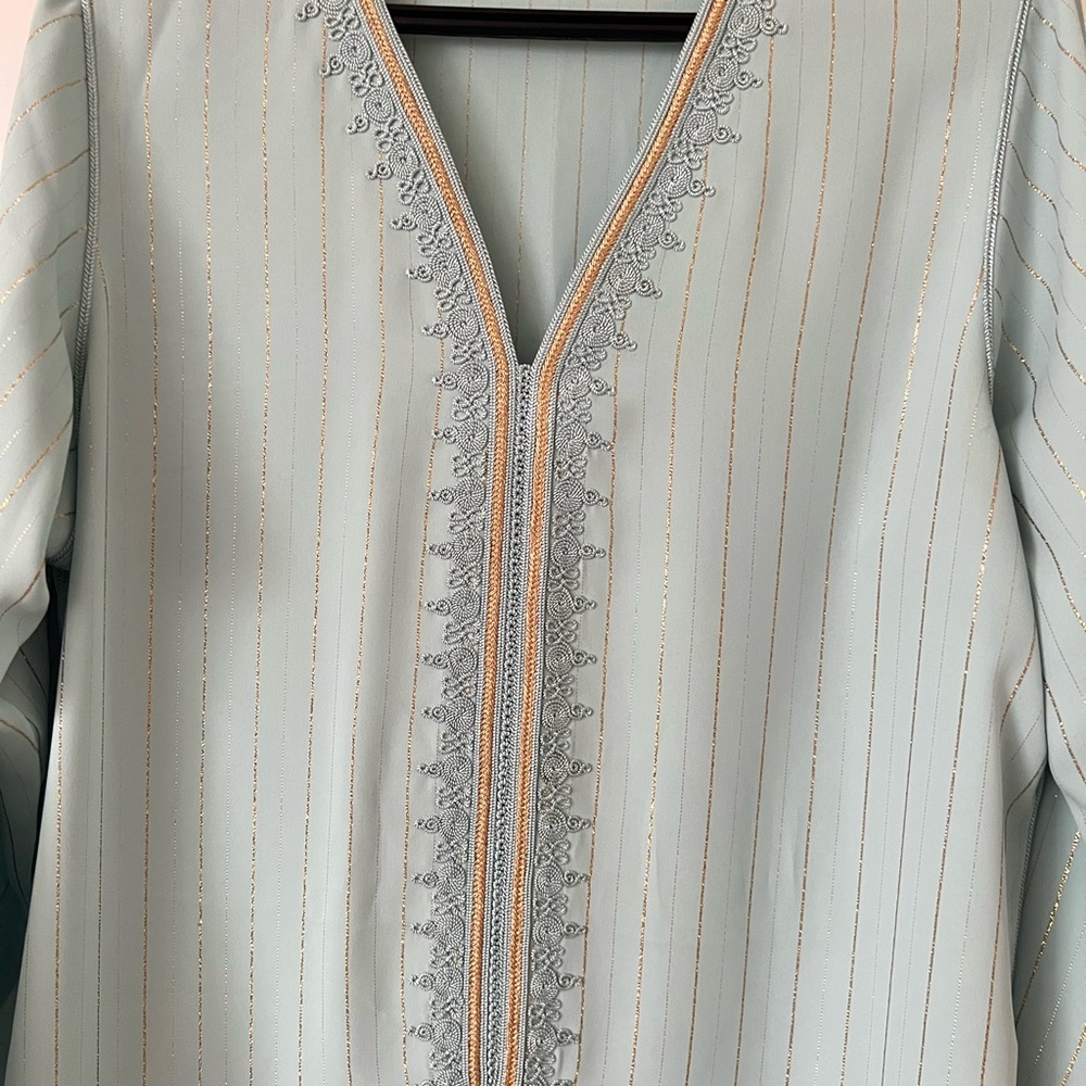 Elegant Light Blue Moroccan caftan for Women